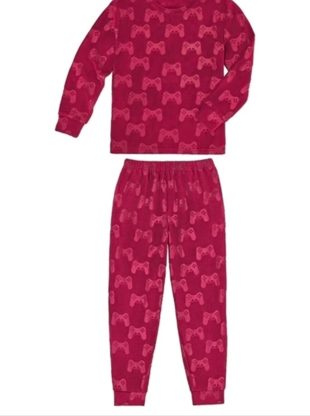 Members Mark Maroon Video Game Controller Plush Fleece Pajama Set PJ - XS NWT